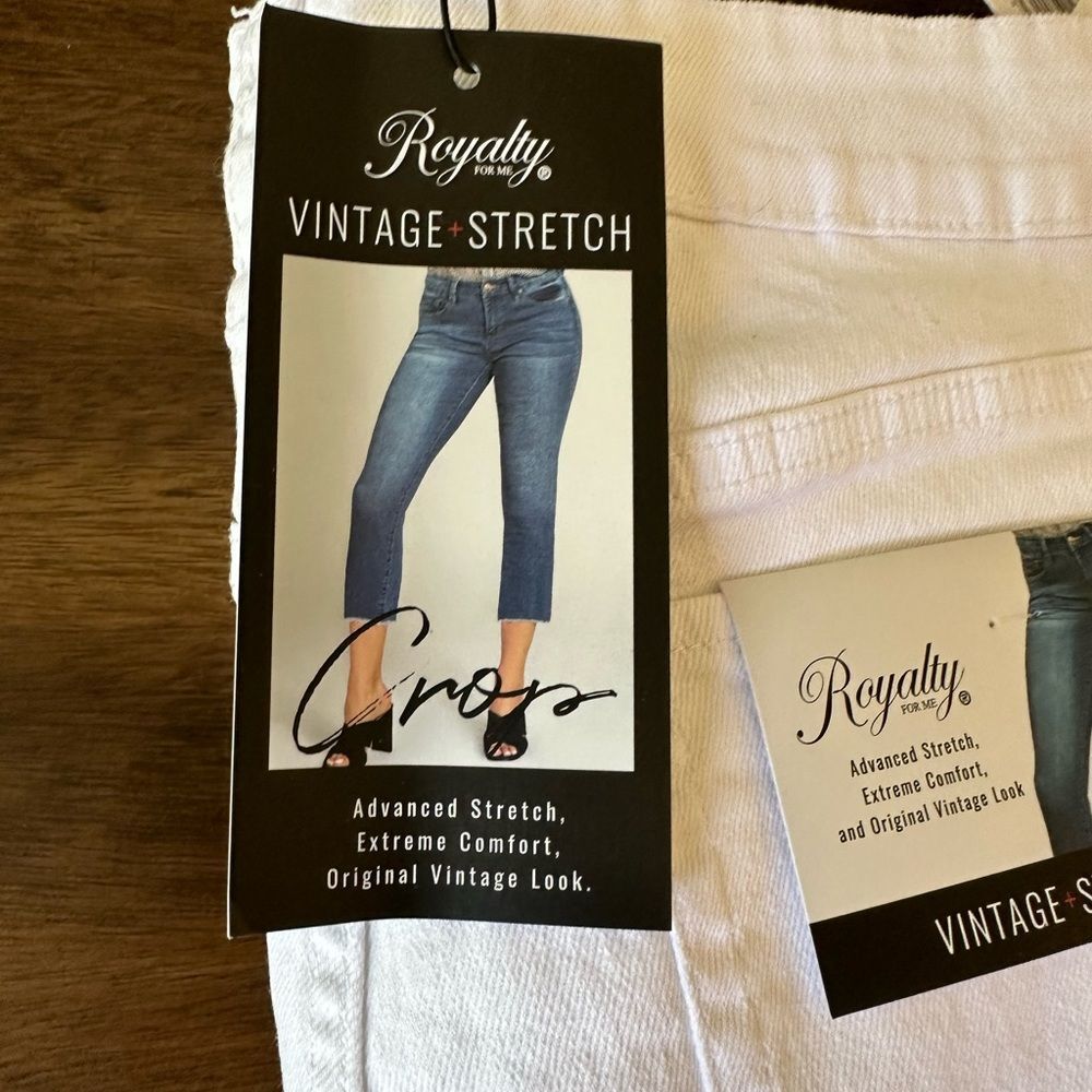 Royalty Vintage High Rise Slim Straight Cropped Jeans NWT - Picture 9 of 12